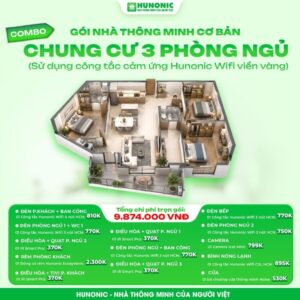 Trọn gói nhà thông minh Hunonic Cơ bản cho chung cư 3 phòng ngủ