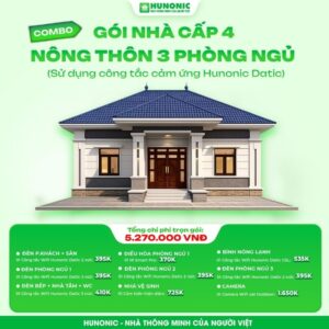 Trọn gói nhà thông minh Hunonic cho nhà nông thôn 3 phòng ngủ